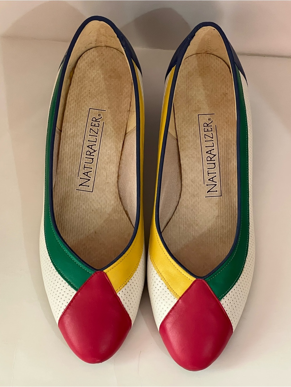 Naturalizer Colour Block Leather Pointed-Toe Mini Wedge